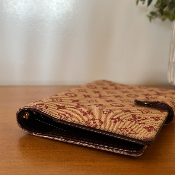 LV Small Mini Lin Red/Cherry Denim Day Planner - Picture 4 of 13